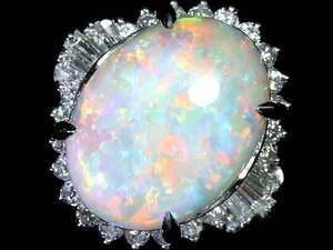 MM12185SS【1円～】新品【RK宝石】≪opal≫ 魅惑の遊色!! 極上天然オパール 大粒3.09ct!! 極上ダイヤモンド Pt900 高級リング ダイヤ