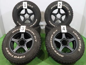 ジムニー JB64W JB23W 等に 4本 社外 16インチ 5.5J +20 5H 139.7 ラジアル TOYO オープンカントリー R/T 185/85R16 リフトアップ 再塗装品