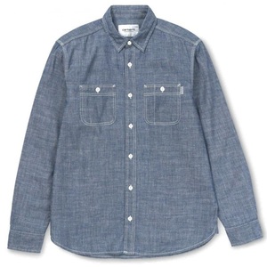 Carhartt WIP L/S Clink Shirt Sサイズ 長袖 シャンブレー シャツ ブルー カーハート ワークインプログレス