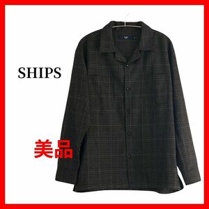 SHIPS　シップス　チェックシャツ　ブラウン　B1300