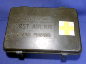 米軍放出品 ファーストエイドキットケース (約21x114x8cm) OD色 中古ワケアリ 240410-D