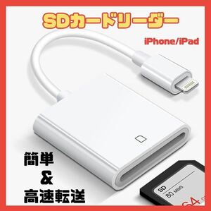 SD カードリーダー iPhone ライトニング iPad データ転送 アダプタ