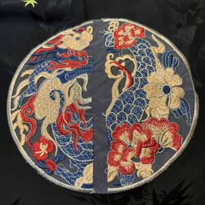 ワッペン刺繍チャイナ服ドラゴン特攻服アジア龍　中国　中華　風水　縁起物エンブレム着物バイクチーム　カンフーコスプレ手芸品ドラゴン