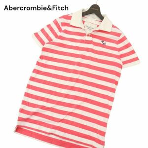 Abercrombie&Fitch アバクロンビー＆フィッチ 春夏 トナカイ刺繍★ 半袖 ボーダー ポロシャツ Sz.XXL　メンズ 大きいサイズ　C4T03905_4#D