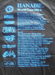 新品未使用 花冷え。 2024 World Tour Tee XLサイズ 「HANABIE. World Tour 2024」公式物販 Tシャツ 日本未販売 REMEMBERMOSHPIT