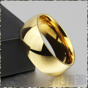 [RING] 18K Gold Filled 316L Stainless Steel 甲丸 8mm ワイド ゴールド シンプル リング 22号 (6.3g) 【送料無料】