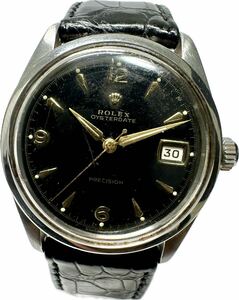 1円〜 Y 希少 ROLEX ロレックス 6294 オイスターデイト プレシジョン ブラックダイヤル メンズ 手巻き アンティーク 時計 523027977