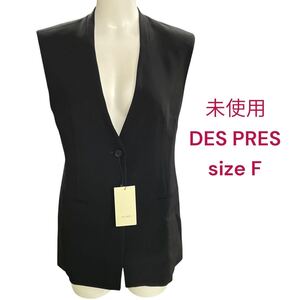 未使用　デプレ　DES PRES ノースリーブ　ベスト、ジレ　ロングsize F 　 M4L391 黒　ブラック