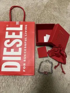 DIESEL チェーンブレスレット 赤