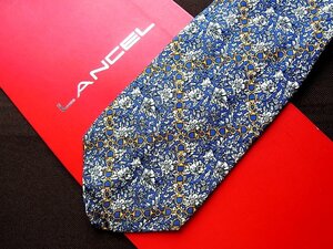 ♪20279C♪良品【花 植物 チェーン 柄】ランセル【LANCEL】ネクタイ