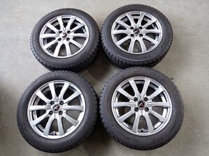 YS13129【送料無料185/60R15】フィット アクア ヤリス ヴィッツ等に TOYO 中古スタッドレス ●15×5.5J 100/4H ET42●1円スタート