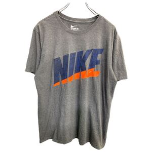 NIKE 半袖 プリント Tシャツ Mサイズ ナイキ ロゴ グレー 古着卸 アメリカ仕入 t2407-3254