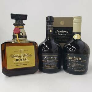 M9177(064)-501/SK5000【千葉県内のみ発送】酒 ※同梱不可 ３本まとめ Suntory Whisky ROYAL SR/Suntory SPECIAL Reserve WHISKY/他