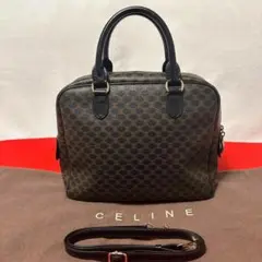 CELINE ミニボストン 2way ショルダーバッグ ブラックマカダム