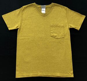 新品 定価6050円 USA製 グッドウェア スリムフィット ポケット Tシャツ　　Goodwear MADE IN USA アメリカ製 ゴールド M 玉7295