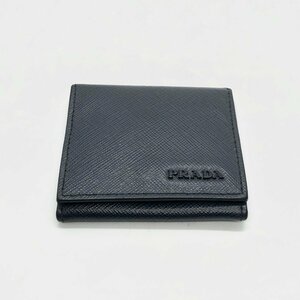 ◎N111 PRADA プラダ コインケース ネイビー サフィアーノレザー小銭入れ ミニウォレット コインパース イタリア製 2MM935(ma)