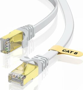 【送料無料】【アウトレット品】BUSOHE LANケーブル 8M フラットケーブル 40Gbps 2000MHz RJ45