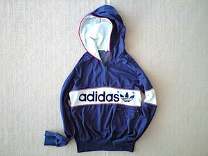 即決 80s 西ドイツ製 ヴィンテージ adidas ハーフジップ パーカー ジャージ ネイビー OPTI アディダス あいみょん 着