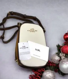 COACH ミニショルダー　ポシェット　レザー　アイボリー　未使用