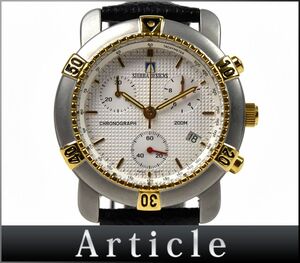 178277□美品 動作確認済 SIERRA DESIGNS シエラデザイン 腕時計 クォーツ クロノ デイト スモセコ シルバー ブラック メンズ/ D