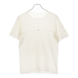 m.a.+ エムエークロス one piece short sleeve t-shirt カットオフ加工 センター十字パターン コットン 半袖Tシャツ カットソー ホワイト