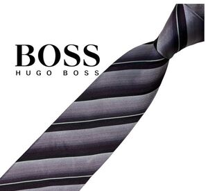 HUGO BOSS ネクタイ ストライプ ヒューゴボス レジメンタル 剣先7.6 USED 中古 t46