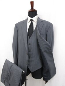 未使用品 【エンポリオアルマーニ EMPORIO ARMANI】 G LINE 2B 3ピーススーツ (メンズ) 54 グレー系 ストライプ 1ZYGBA ZZ083 ●27EMP088