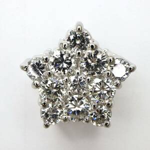 高品質!!◆Pt900 天然ダイヤモンド パヴェペンダントトップ◆J 約3.8g diamond pendant jewelry ジュエリー ED0/EE5