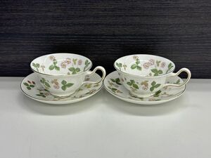 G237-X2-929 WEDGWOOD ウェッジウッド ワイルドストロベリー カップ＆ソーサー 現状品①