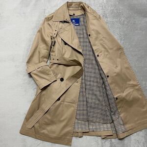 M相当★BURBERRY BLUE LABEL バーバリー ブルーレーベル トレンチコート ロング丈 ライナー付 ノバチェック ベージュ レディース 38 2way