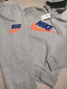 新品 定価21010 NIKE ワッフルロゴ スウェット セットアップ グレー L ナイキ 上下 ナイキ メンズ パーカー パンツ