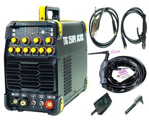 交流/直流 インバーター TIG溶接機 TIG250PL AC/DC！新型 高性能/高機能 パルス溶接 単相100V/200V共用 鉄・ステン・アルミも可！TIG250P!a