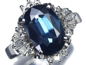 KG13726T【1円～】新品【RK宝石】≪Sapphire≫ ティールブルー!! 極上サファイア 大粒1.865ct!! 極上ダイヤモンド Pt900 高級リング ダイヤ