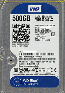 【中古】Western Digital製HDD WD5000AZLX 500GB SATA600 7000～8000時間以内 [管理:1050023482]