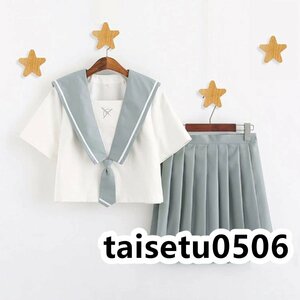 ミニスカート　台形スカート 制服スカート 二点セット セーラー服 学生服 プリーツスカート JK 女子高生 半袖 2xl