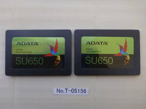 管理番号　T-05156 / SSD / ADATA / 2.5インチ / SATA / 480GB / 2個セット / ゆうパケット発送 / データ消去済み / ジャンク扱い