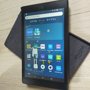 「Amazon FIRE HD8」 　タブレット 　美品です。　HD画質で画質キレイです。 プライムビデオ視聴に　Amazonケースおまけ