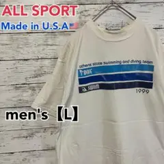 ●T91【US輸入】オール スポーツ半袖 Tシャツ ホワイト系 men