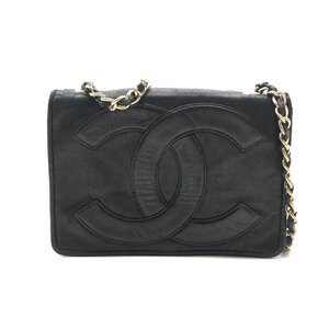 1円 CHANEL シャネル ココマーク レザー チェーン ショルダー バッグ ブラック a5432