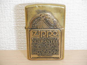 ①ZIPPO ゴールド イーグル トリック 喫煙具 オイルライター 同梱不可 中古保管品 1円スタート