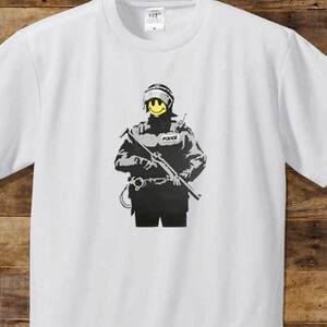 バンクシー BANKSY police police　スマイル 可愛い Tシャツ 新品　送料込　男女兼用　ユニセックス　サイズ豊富　SからXXL選べる