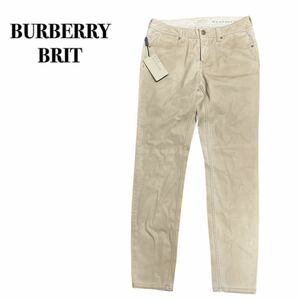 未使用タグ付き BURBERRY BRIT バーバリーブリット スキニーパンツ ベージュ 28W M チノパン