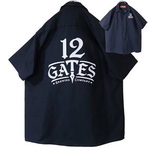 5789/美品 RED KAP 半袖ワークシャツ XL●12GATES BREWING COMPANY●洗濯プレス済●ネコポス可●レッドキャップ 古着