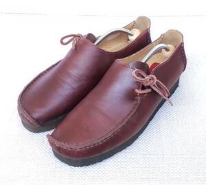 ★美品★ Clarks ORIGINALS “Lugger“ side lace up shoes クラークス ラガー UK8.5 ワラビー レザー スリッポン クレープラバーソール