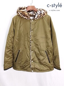 J075 [秋冬物][美品] CRIMIE クライミー ジャケット XXL カーキ LEOPARD BOA HOOD JACKET CR01-01K5-JK23 | G★