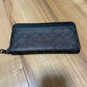 【M】COACH コーチ 長財布 ラウンドファスナー シグネチャー ジャンク品