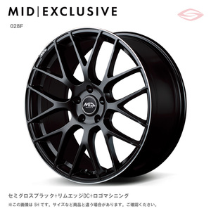 RMP 028F アルミホイール 1本 20x8.5 +38 114.3 5H(セミグロスブラック+リムエッジDC+ロゴマシニング) / 20インチ MID