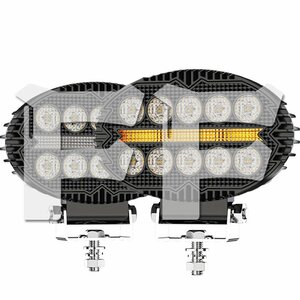 送料無料.. 5.5インチ 作業灯 LED ワークライト 40W 4モード ホワイト/イエロー/白黄/ストロボ DRL 4000LM 汎用 2個 投光器 多用途 大型車