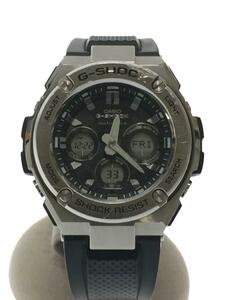 CASIO◆ソーラー腕時計・G-SHOCK/デジアナ/ラバー/ブラック/シルバー/GST-W310-1AJF