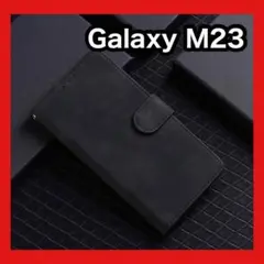 Galaxy M23 5G ケース 手帳型 ブラック 黒 ストラップ